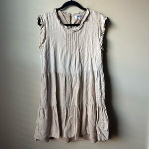 Lavila ruffle-sleeve tiered mini Dress Linen Blend Minimalist Boho Babydoll